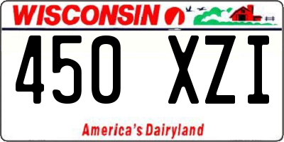 WI license plate 450XZI