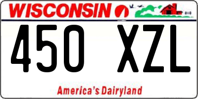 WI license plate 450XZL