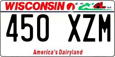 WI license plate 450XZM