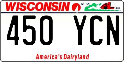 WI license plate 450YCN