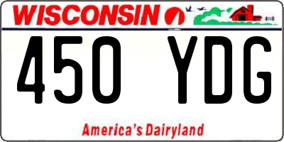WI license plate 450YDG