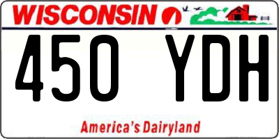 WI license plate 450YDH