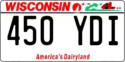 WI license plate 450YDI