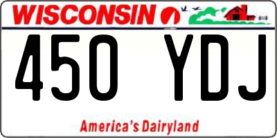 WI license plate 450YDJ