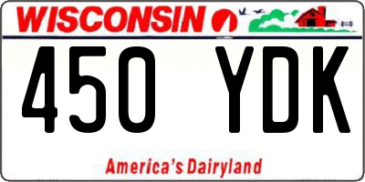 WI license plate 450YDK