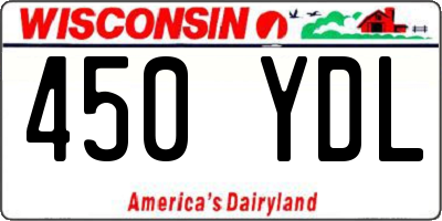 WI license plate 450YDL