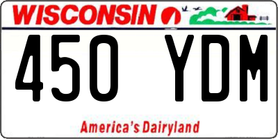 WI license plate 450YDM