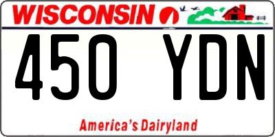 WI license plate 450YDN