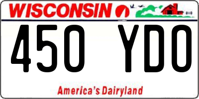 WI license plate 450YDO