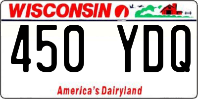 WI license plate 450YDQ