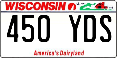 WI license plate 450YDS