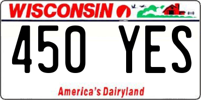 WI license plate 450YES