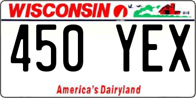 WI license plate 450YEX