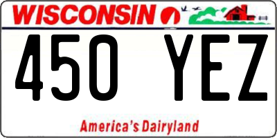 WI license plate 450YEZ