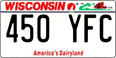 WI license plate 450YFC