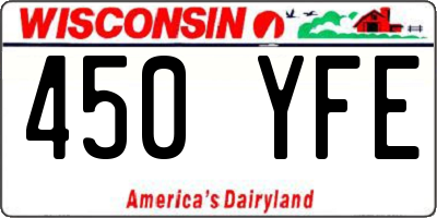 WI license plate 450YFE