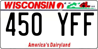 WI license plate 450YFF