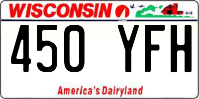 WI license plate 450YFH