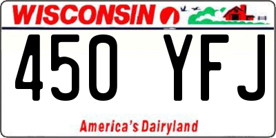 WI license plate 450YFJ