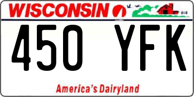 WI license plate 450YFK