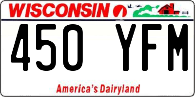 WI license plate 450YFM