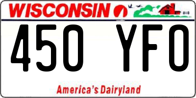 WI license plate 450YFO