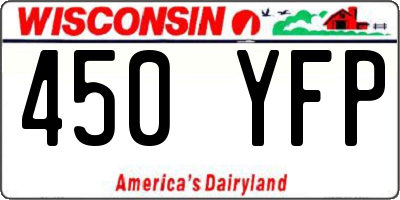 WI license plate 450YFP