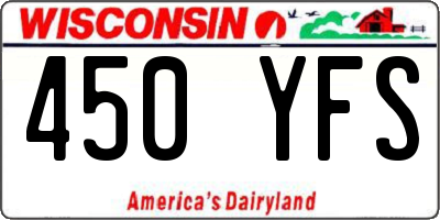 WI license plate 450YFS