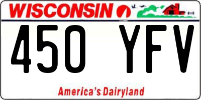 WI license plate 450YFV