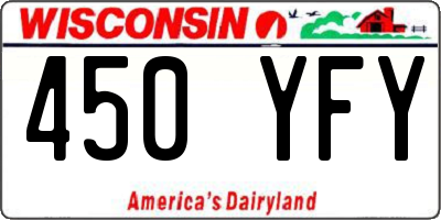WI license plate 450YFY