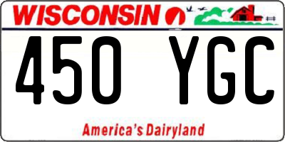 WI license plate 450YGC