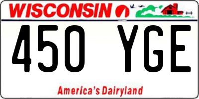 WI license plate 450YGE