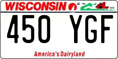 WI license plate 450YGF