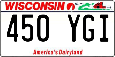 WI license plate 450YGI