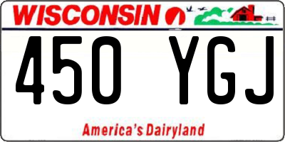 WI license plate 450YGJ