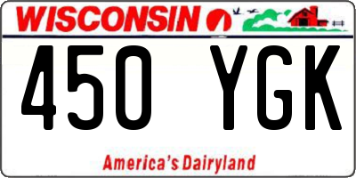 WI license plate 450YGK