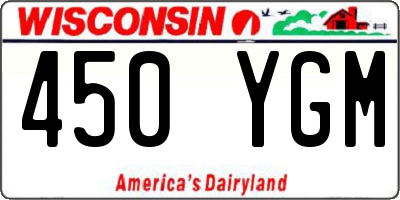 WI license plate 450YGM