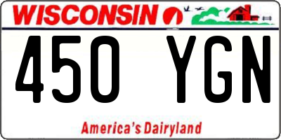 WI license plate 450YGN
