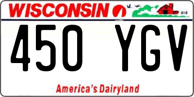 WI license plate 450YGV