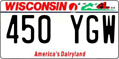 WI license plate 450YGW