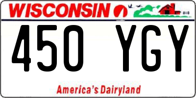 WI license plate 450YGY
