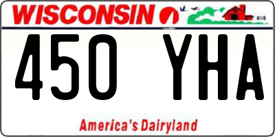 WI license plate 450YHA