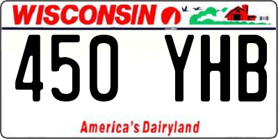 WI license plate 450YHB