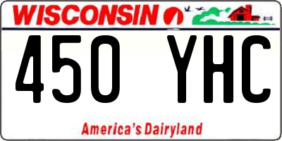 WI license plate 450YHC