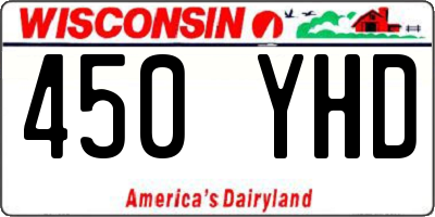 WI license plate 450YHD