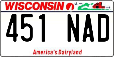 WI license plate 451NAD