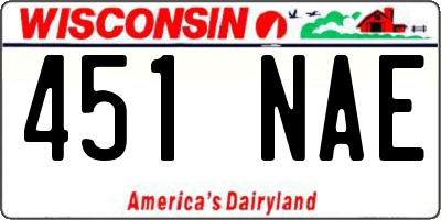 WI license plate 451NAE