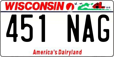 WI license plate 451NAG