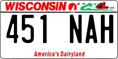 WI license plate 451NAH