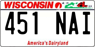 WI license plate 451NAI